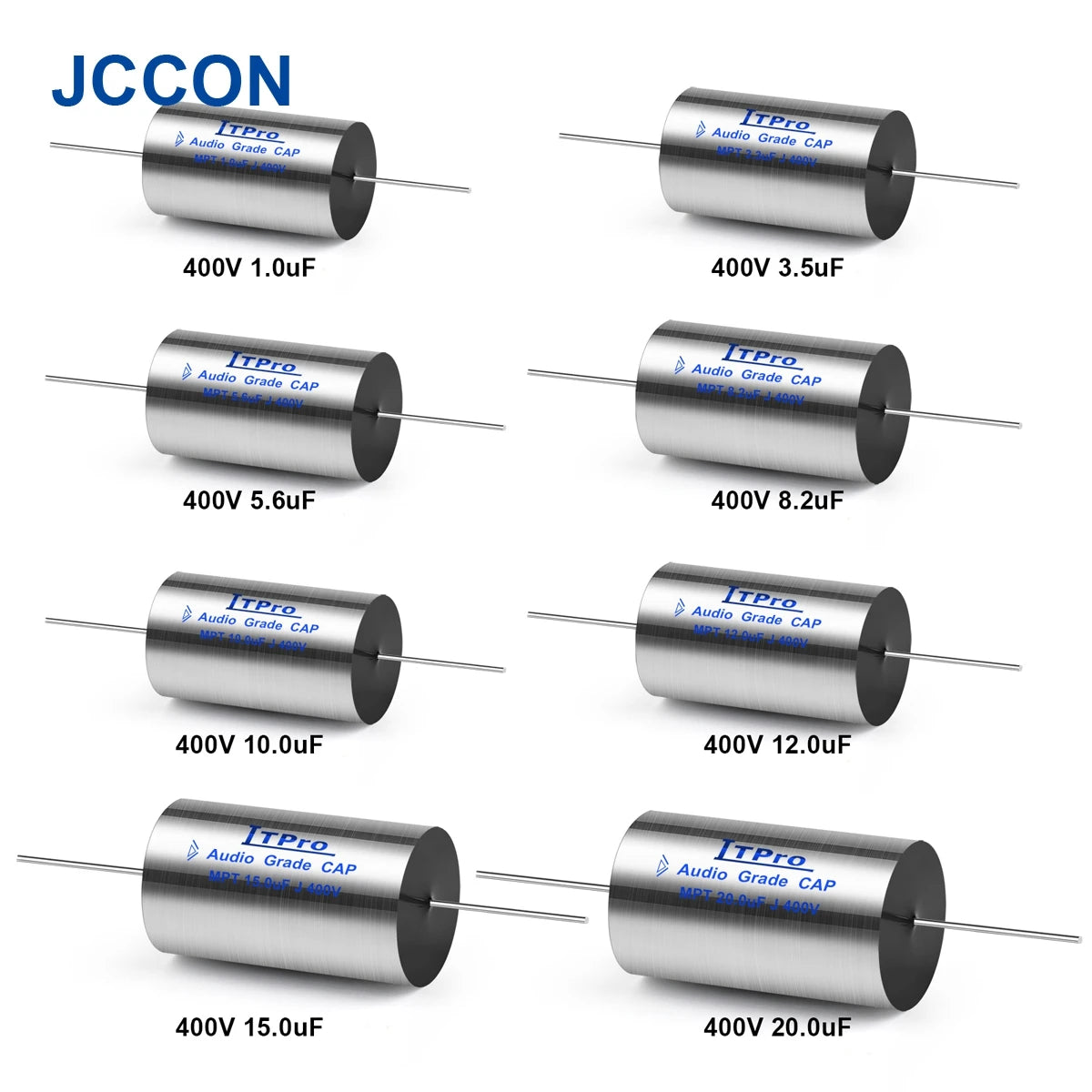 2Pcs MPT MKP 400V Capacitor HIFI Axial Fever Crossover Coupling Frequency-Divided For Audio Capacitor Audiophile Speaker