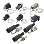 10Pcs DC Power Jack Connectors 5.5 x 2.1mm DC Plug Male Female Socket Soldering Type Nut Panel Mount DC Power Adapter Connector