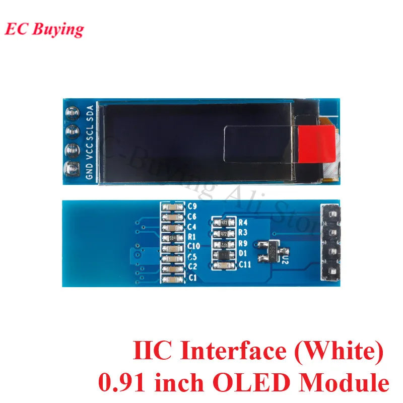 0.91 Inch OLED Module 0.91" Screen White/Blue/Yellow 128X32 LCD LED Display Module IIC I2C SPI Interface SSD1306 for Arduino
