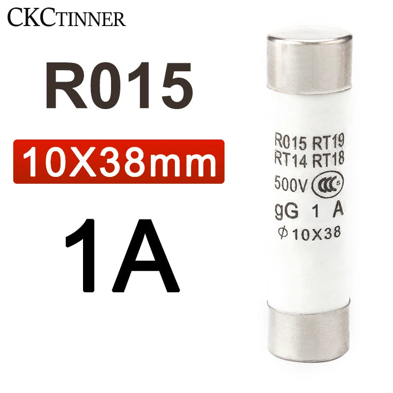 10Pcs 10*38 Fast blow Ceramic Fuse 10x38mm Fuse 500V  1A 2A 3A 4A 5A 6A 8A 10A 16A 20A 25A 32A  RO15 RT19 RT14 RT18