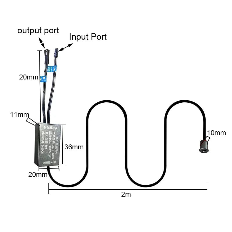 Customizable DC 12V 24V Wardrobe Closet Lighting Dupont Power Supply Specialized Touch Function Hand Sweep Function Human Sensor