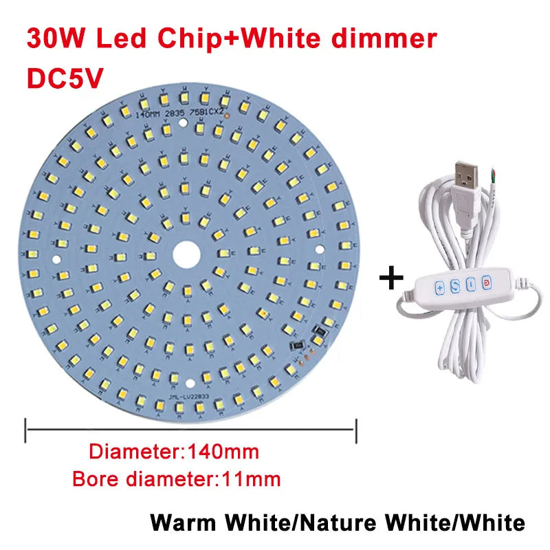DC5V Dimmable LED Chips 5730 SMD LED Lamp 5W 6W 10W LED Light Beads White Warm White DIY Light Adjustable LED Bulb USB Dimmer
