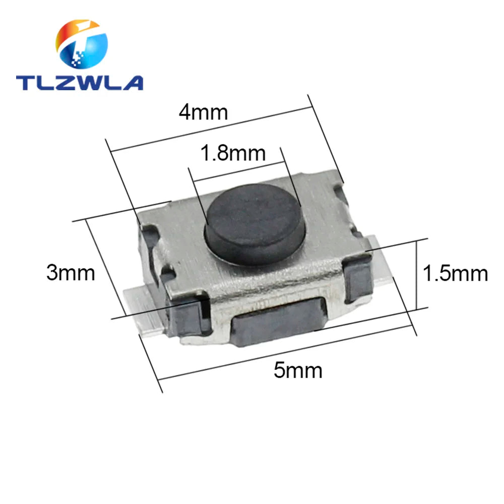 100PCS 3*4*2.0 2P Button Two Foot Feet 2Pin SMD Patch Tact Switch Vertical Push-Button Switch Micro 3 * 4 * 2 mm