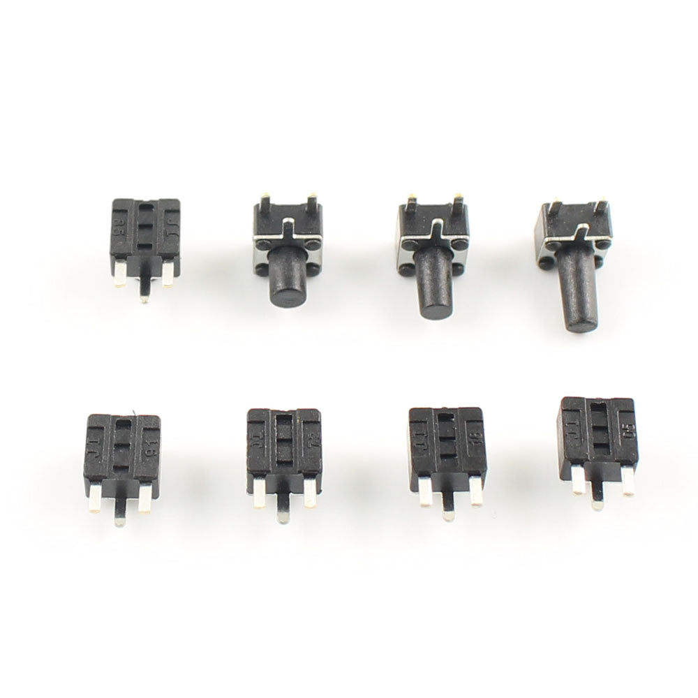 50pcs Micro Switch 4.5*4.5 Button Momentary Tactile Tact Push 3 Pin DIP Rgiht Angle 4.5x4.5x3.8/4.3/4.5/4.8/5/6/7/8 mm