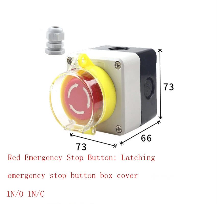 start and stop self-reset Momentary Waterproof button box switch emergency stop industrial control box