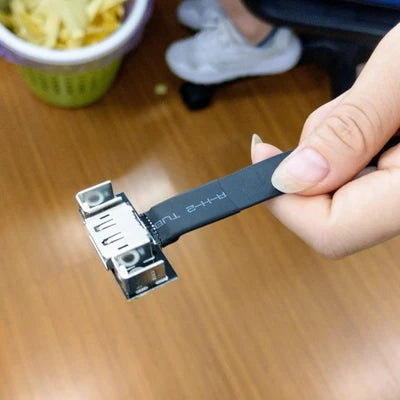 DisplayPort Ribbon Extension Cable Male-Female Flat EMI shielding FPC Cable DP 90 degree Angle Connector With mounting bracket
