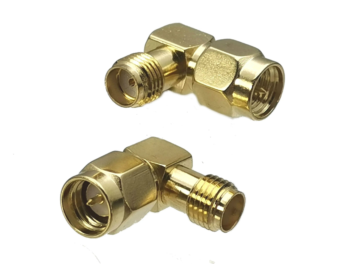 1pcs Connector Adapter SMA RP-SMA to SMA RPSMA Male Plug & Female Jack Straight & Right angle RF Coaxial Converter New Brass