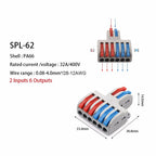 Wire Connector Mini Fast Universal Wiring Electrical Cable Conector LED Lamp Push In Terminal Block 222 SPL-62 SPL-42 Splic