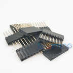 10pcs 2.54mm PC104 Industrial Square Pin Single Row 1X6P/8P/10P/40P Straight PH11mm Pin L12mm Gold PCB Female Header Connector