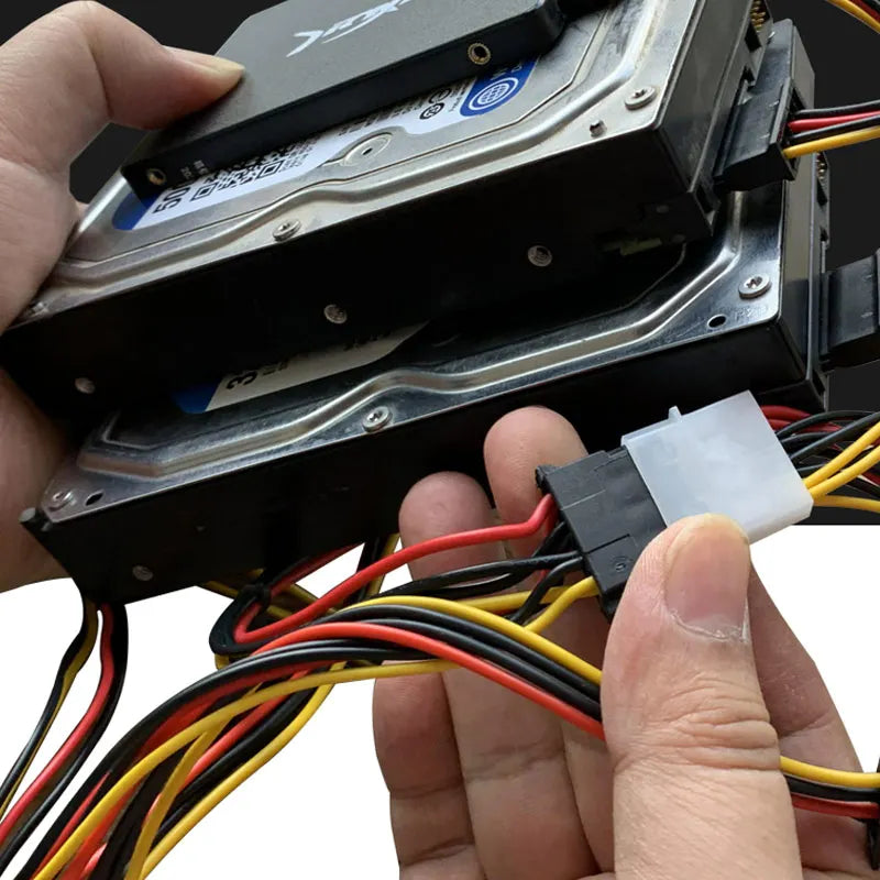 4 Pin IDE Molex to 2 Sata/SATA 15Pin To 2 SATA 15 Pin /SATA 15 Pin  to Molex IDE 4 Pin Power HDD Splitter Connector Cable for PC