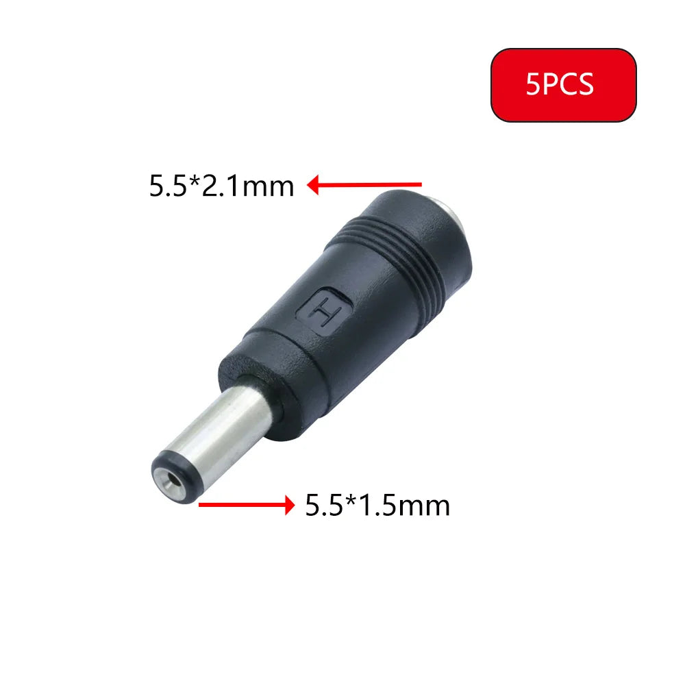 5PCS DC 7909 Power Plug Portable Laptop Travel Charger Adapter DC 5.5x2.1mm Female Jack to 7.9*0.9mm DC Power Plug Converter