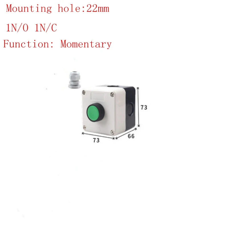 start and stop self-reset Momentary Waterproof button box switch emergency stop industrial control box