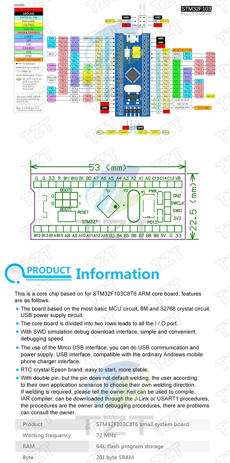 STM32F103C8T6 CH32F103C8T6 ARM STM32 Minimum System Development Board STM32F401 STM32F411 + ST-LINK V2 Download Programmer