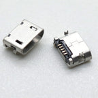 10pcs Micro USB Female Base 5p Plug-in Type B 6.4Dip Speaker Charging Base with Column Straight Edge USB Data Connector
