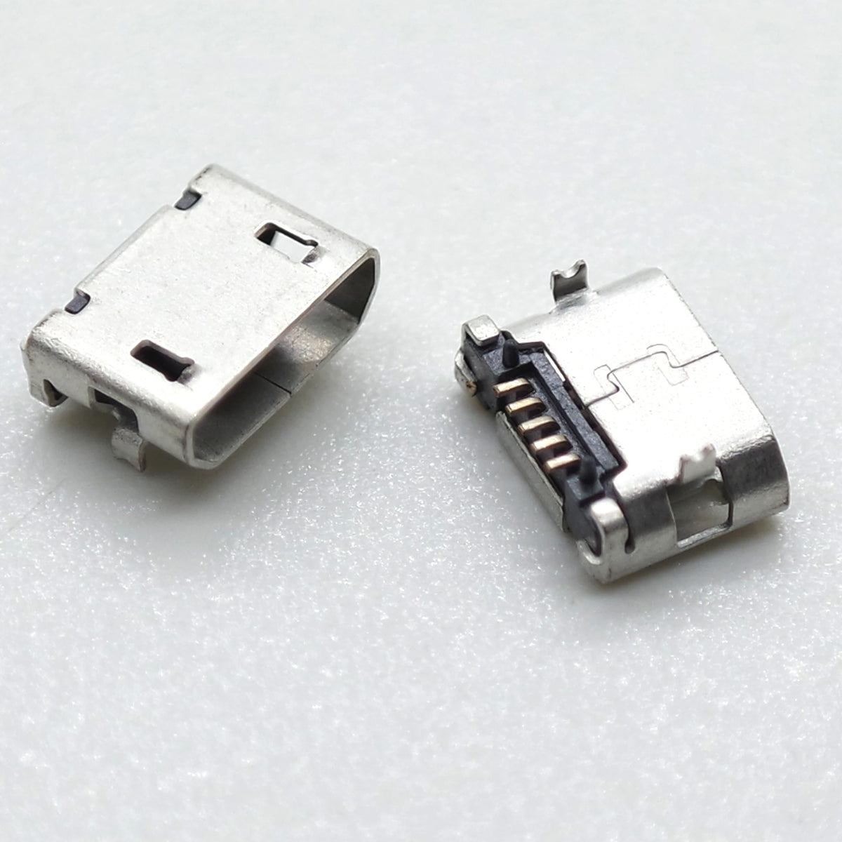 10pcs Micro USB Female Base 5p Plug-in Type B 6.4Dip Speaker Charging Base with Column Straight Edge USB Data Connector