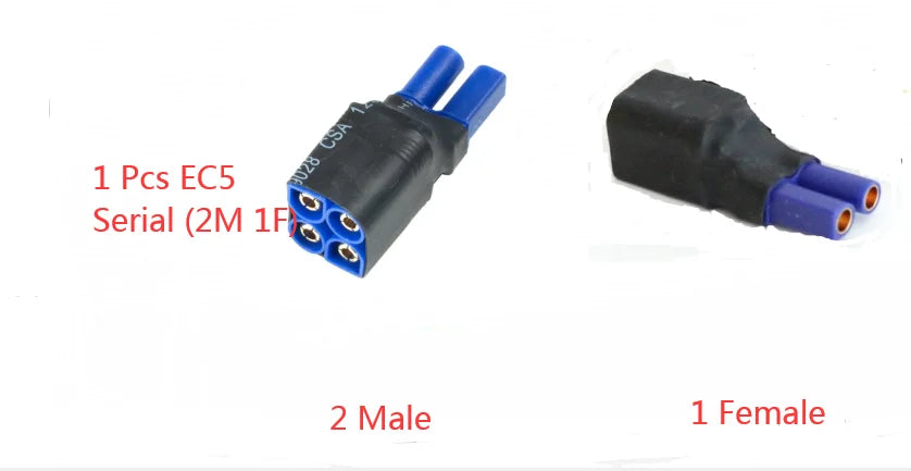 1PCS Deans T Plug  EC3 EC5 XT60 XT90 Parallel Serial Adapter Lipo Battery Converter Connector Plug DIY RC Model accessories