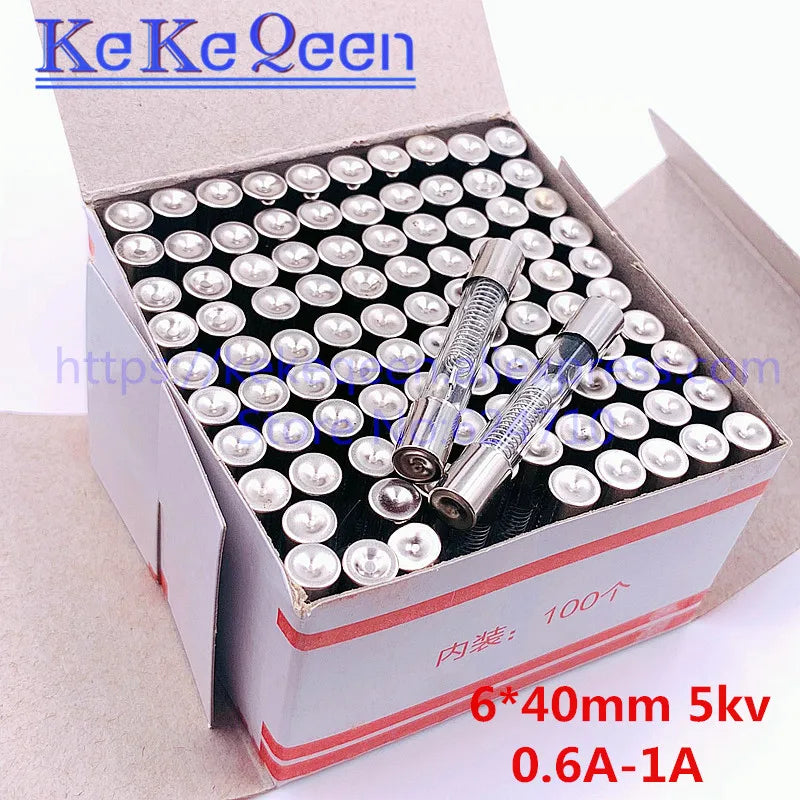 6*40mm 5KV Microwave Oven Fuse 0.5A 0.6A 0.65A 0.7A 0.75A 0.8A 0.85A 0.9A Glass Tube Fuse 5000V 6x40mm High-Pressure Fuse