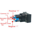5pcs 16mm Rectangular Power Push Button Switch With Lamp Self Reset Momentary Latching Fixed Lock Five Pin LA16-J-11D LA16-J-11S
