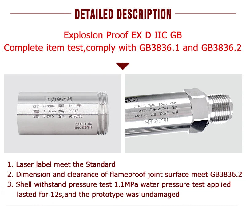 RS485 Modbus 0-50bar 160bar 200bar 300bar Pressure Transmitter G1/4 transducer water Air oil pressure Pressure sensor QDX50A
