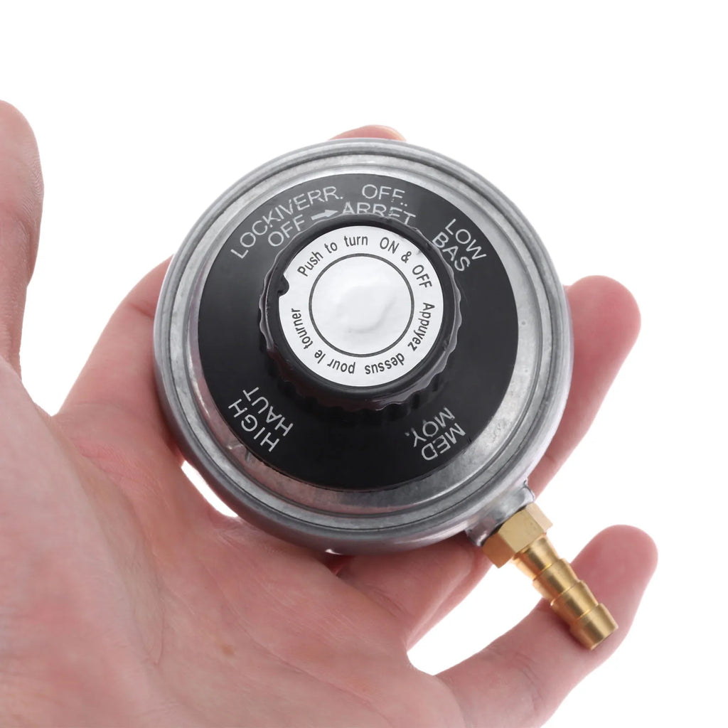 1pc Propane Tank Low Pressure Gas Regulator with Outlet 1/4in Barb Hose Connection Inlet 1-20in UNEF for One Pound Propane Tank