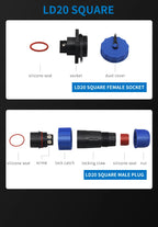 LD20 2/3/4/5/6/7/8/9/10/11/12 Pin Male + Female 20mm Circular Wire Panel Aviation Connector Socket Industrial Waterproof Connect
