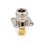 1Pcs N Type Female To SMA Male RF Connector Adapter Test Converter 4 Hole Flange Panel