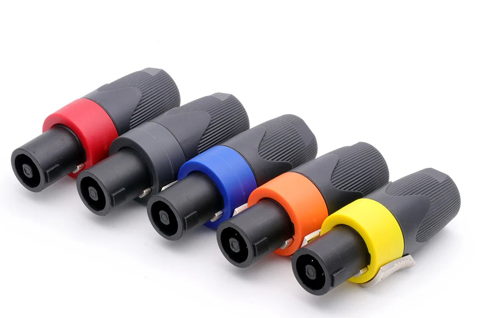 10PCS Speaker Powercon connector NL4FX Speakon 4 Pole Plug Male Professional audio power plug Red&Blue