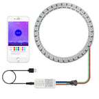 WS2812B 8/16/24/35/45LEDs Pixel Ring SP110E Controller USB Kit RGB Ring Individul AddressabIe WS2812 IC BuiIt-in Lights DC5V