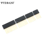 10Pcs 2.54mm Single Row Stackable Long Legs Female Header Connector 2/3/4/6/8/10/15 Pin for Arduino Shield PCB