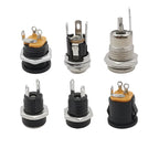 10Pcs DC Power Jack Connectors 5.5 x 2.1mm DC Plug Male Female Socket Soldering Type Nut Panel Mount DC Power Adapter Connector