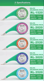 RELIFE Desoldering Braid 1.5/2.0/2.5/3.0/3.5mm Width 2M Length Suction Tin Solder Remover Wick Wire BGA Soldering Repair Tools