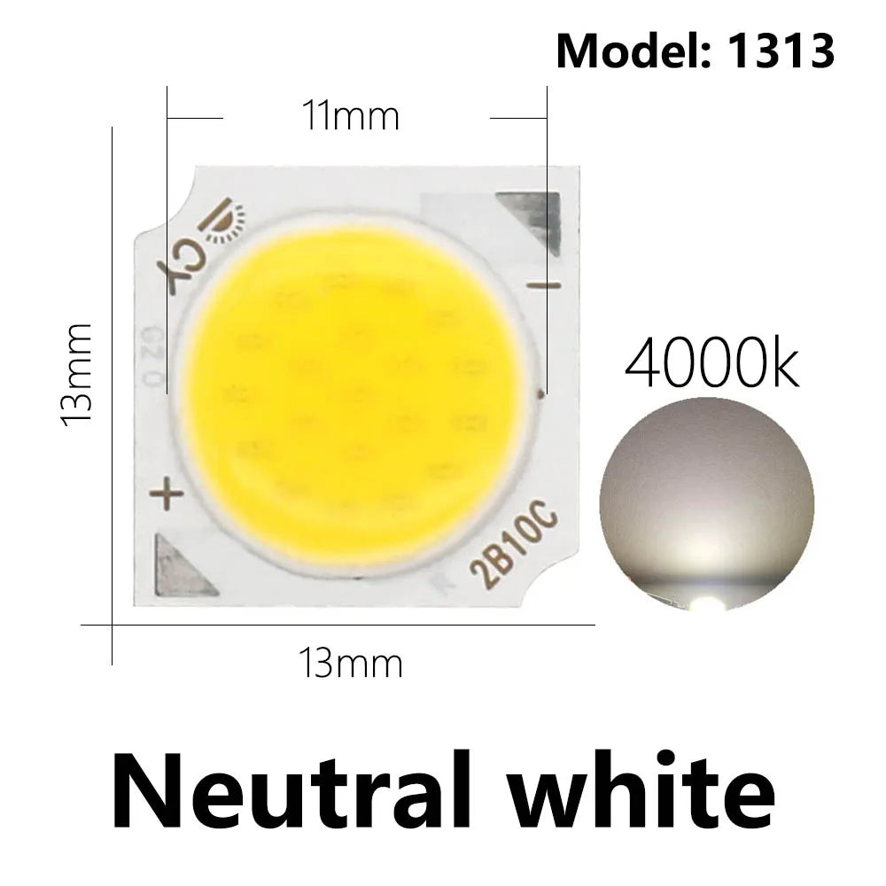 10pcs A Lot 3W/5W/7W/10W 6500K/4000K/3000K LED COB Light Beads 1313 LED Lamp Bead LED Bulb Chip Spot Light Downlight Diode Lamp