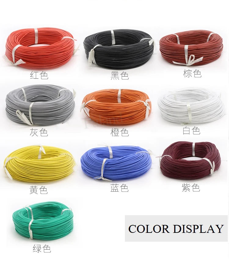 1M/5M Heat-resistant Cable 30 28 26 24 22 20 18 16 15 14 13 12 10 AWG Ultra Soft Silicone Wire High Temperature Flexible Copper