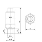 water oil fuel gas air pressure sensor G1/4 12-36V 4-20mA  M12 0-600bar optional stainless steel pressure transducer transmitter