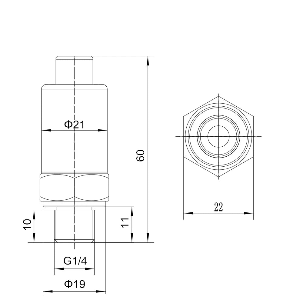 water oil fuel gas air pressure sensor G1/4 12-36V 4-20mA  M12 0-600bar optional stainless steel pressure transducer transmitter
