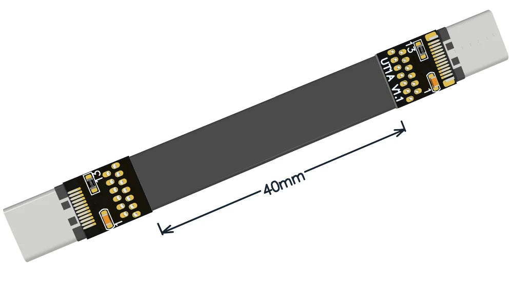 USB 2.0 Type C Ribbon Flat Cable Shielded Extension FPC Cable USB 2.0 USB-C 90 Degree Up/Down Angled Connectors 5CM-3M For TV PC