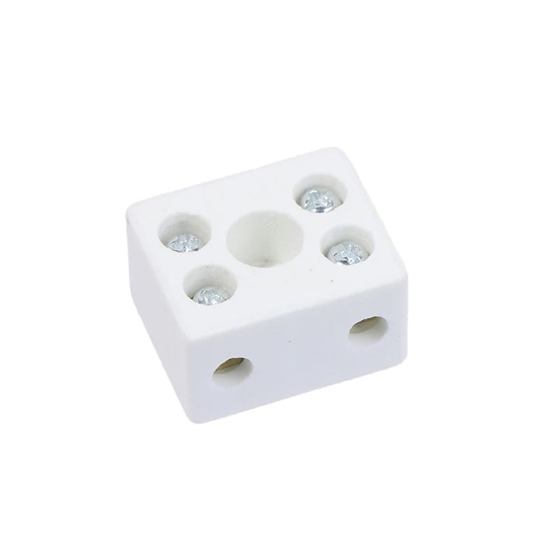 5PCS /Lot 2 Postion 5 Hole Ceramic Wiring Terminal Block High Frequency Porcelain Dual Row Wire Connector