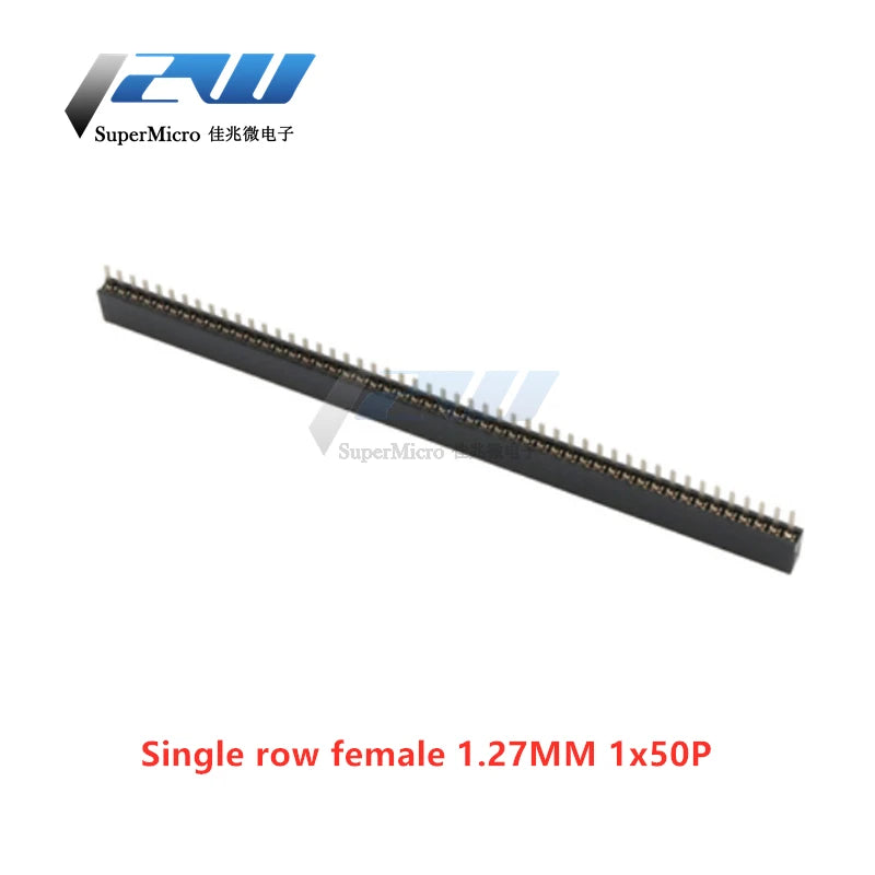 Free shipping (5pcs/lot) Pitch 1.27MM Pin Header Female Single and Double Row 1*40P 50P 2*40P50P Straight/Curved Pin Gold Plated