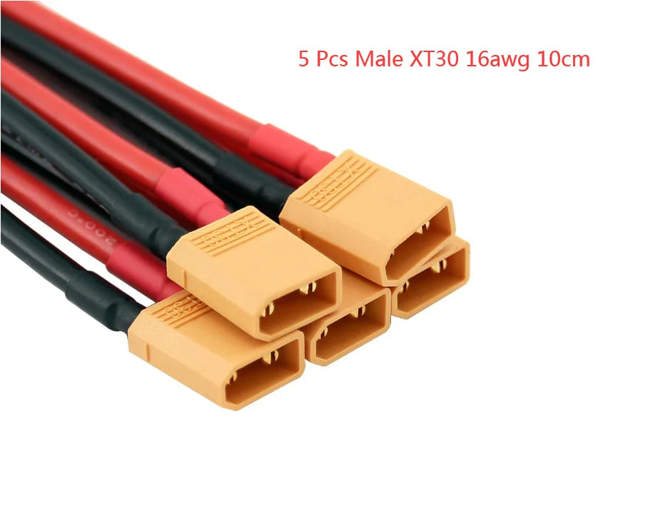 XT30 Pigtail Plug Male and Female Connector with 100mm/150mm 16AWG Tinned Wire Cable for RC Lipo Battery FPV Drone Charger