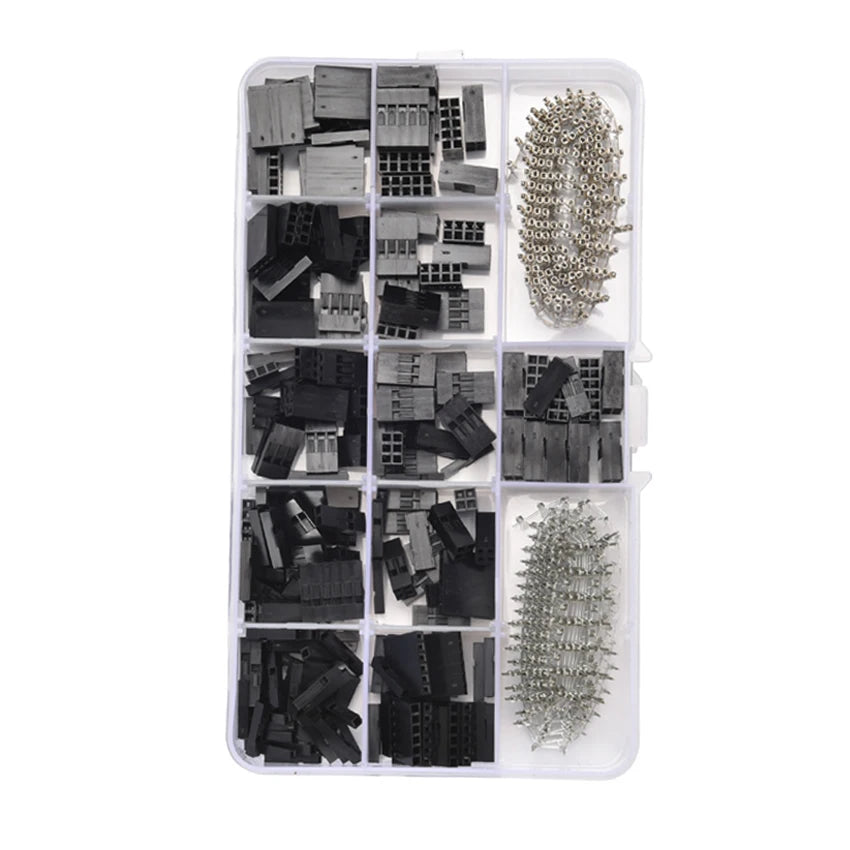 Dupont Connector 2.54mm Cable Jumper Wire Pin Header Housing Kit Male Crimp Pins+Female Pin Terminal Connector Electric Cable