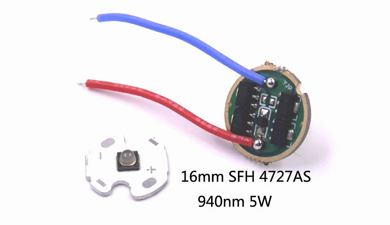 IR 850nm 940nm 5W LED Emitter SFH 4715AS SFH 4725AS Aluminum Plate 17mm 4*AMC7135 1400mAh 1-Mode Driver Board Set