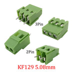 10Pcs KF128 2Pin 3Pin Screw Type PCB Terminal Block Wire Connector 2.54mm/3.5/3.96/5.0/5.08/7.5mm Straight Pin Splice Terminals
