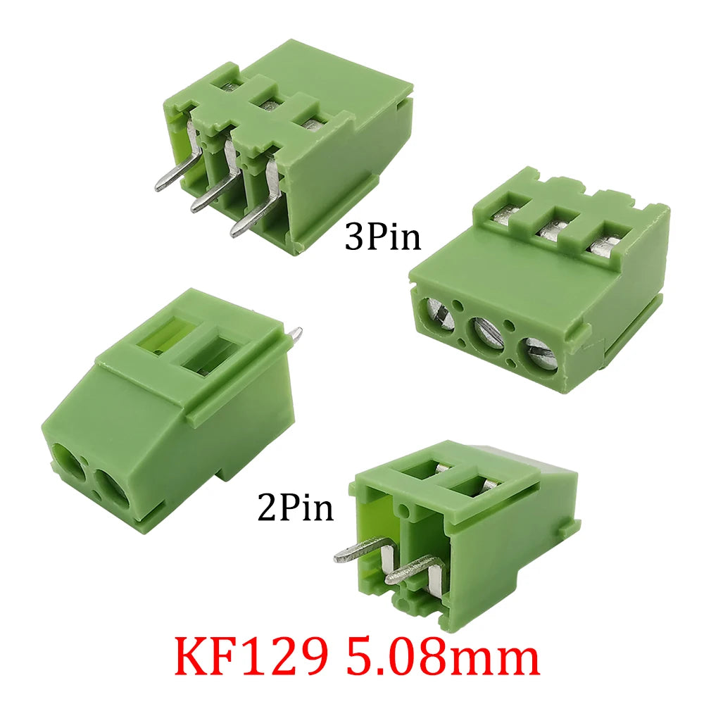 10Pcs KF128 2Pin 3Pin Screw Type PCB Terminal Block Wire Connector 2.54mm/3.5/3.96/5.0/5.08/7.5mm Straight Pin Splice Terminals