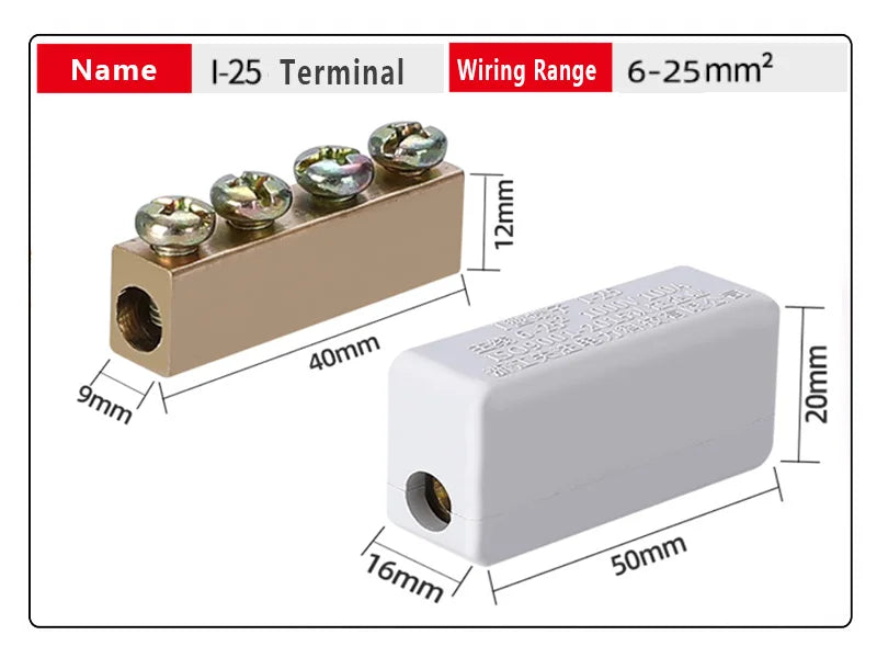 Terminal Block High Power I-Type Wire Cable Connector Quick Electrical Wiring Junction Box I-16/25/35/50  2.5-50mm2 80/120/150A