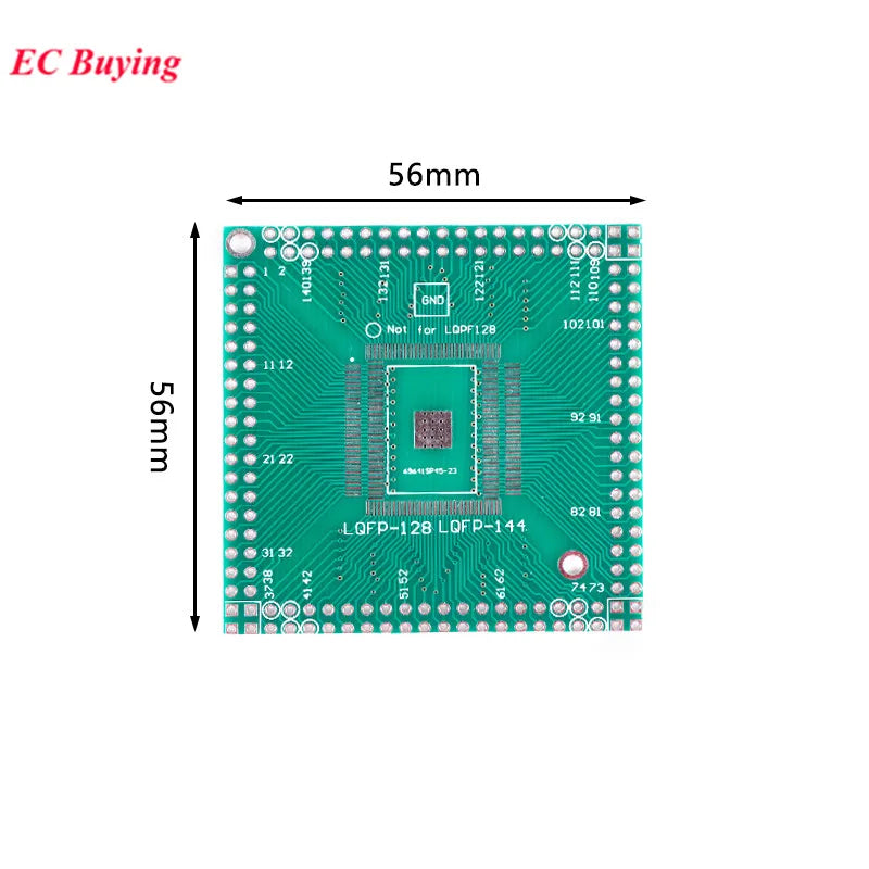 1-10Pcs QFP EQFP TQFP LQFP144 LQFP128 SMD Turn DIP Adapter PCB Pinboard SMT to DIP128/144 Converter 0.5mm Pitch IC Test Transfer