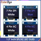 RoHS 1.3 inch OLED Module White/Blue  SPI/IIC I2C Communicate Color 128X64 1.3 inch OLED LCD LED Display Module 1.3" OLED Module