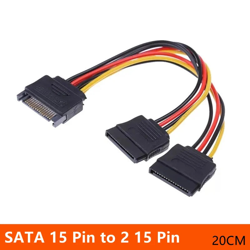 4 Pin IDE Molex to 2 Sata/SATA 15Pin To 2 SATA 15 Pin /SATA 15 Pin  to Molex IDE 4 Pin Power HDD Splitter Connector Cable for PC