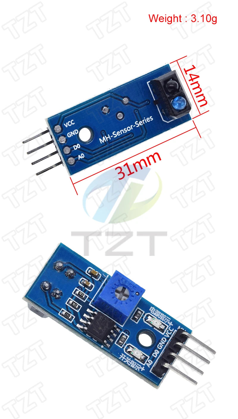TZT 1/3PCS TCRT5000 Infrared Reflective Sensors IR Photoelectric Switch Barrier Line Track Module For Arduino