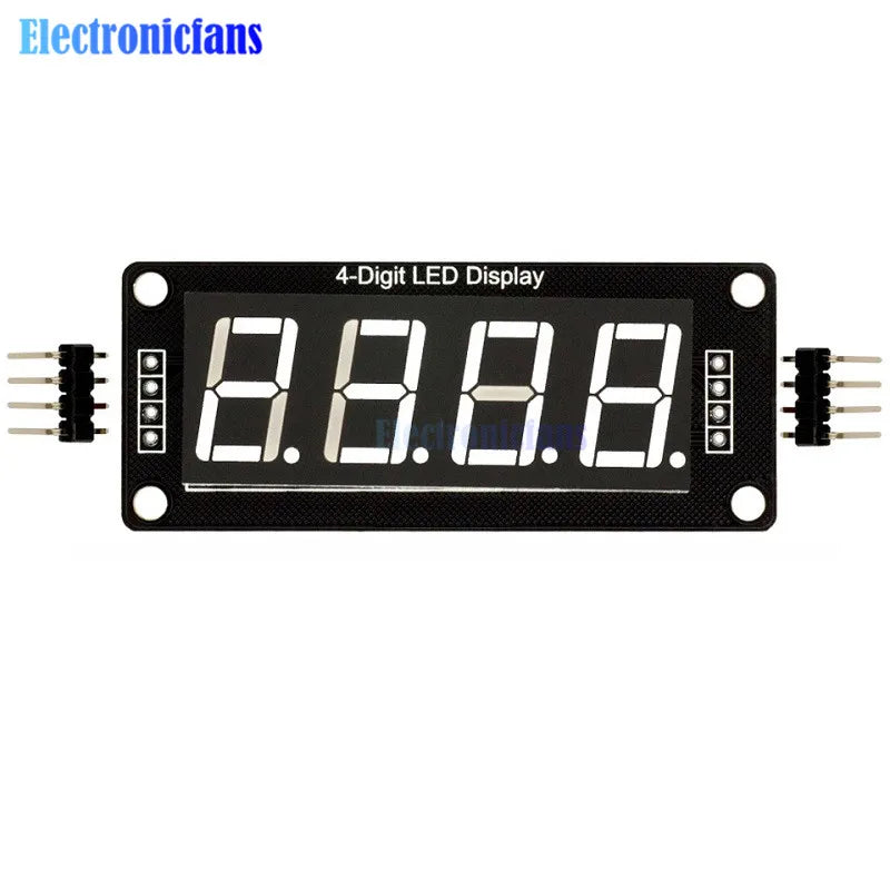0.56 inch 4-Digit 7 Segments Digital Tube Clock Module Double Dots Blue Yellow White Green Red LED Display TM1637 For Arduino