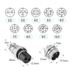 1Set GX16 2/3/4/5/6/7/8/9 Pin Male & Female 16mm L70-78 Circular Aviation Socket Plug Wire Panel Connector